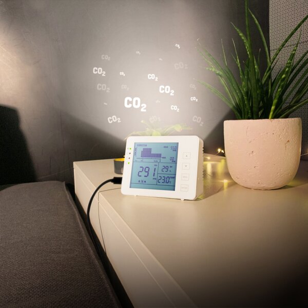LogiLink CO2-Messger&auml;t mit Ampel, weiss