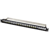 LogiLink 19" Keystone Patch Panel, 24 Port, schwarz