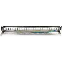 LogiLink 19" Keystone Patch Panel, 24 Port, schwarz