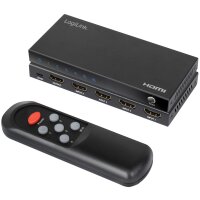 LogiLink Commutateur HDMI 4K/60 Hz, 4 ports, noir