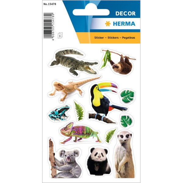 HERMA Sticker DECOR Animaux exotiques, en papier