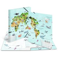 HERMA Chemise à élastiques Mappemonde des...