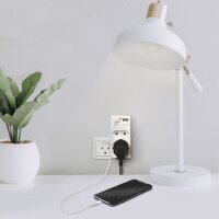 LogiLink Adapterstecker mit 2x USB-Ports, Eurosteckdose...