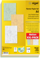 sigel Marmor-Papier-Set, A4, 90 g qm, Feinpapier, sortiert