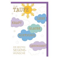 SUSY CARD Taufkarte Wolkenglückwünsche