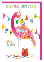 SUSY CARD Geburtstagskarte Flamingo