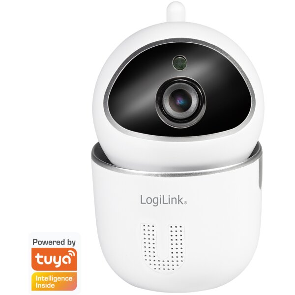 LogiLink Caméra IP Smart Wi-Fi, compatible Tuya, blanc
