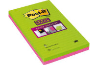 POST-IT Bloc Super Sticky 125x200mm 5845-SSEU vert/pink, 2x45 flls. lignées