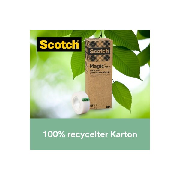 SCOTCH Magic Tape 19mmx33m 900-9 transparent 9 rouleaux