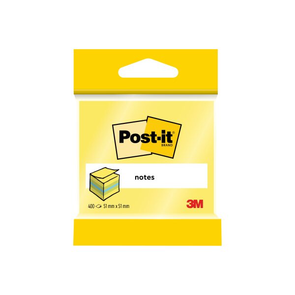 POST-IT Mini Cube 51x51mm 2012-L neon lemon 400 flls.