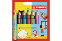 STABILO Crayon coul. Woody 3 in 1 8826-2 Taille-crayon 6...