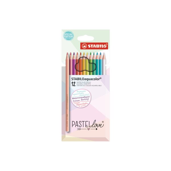 STABILO Farbstifte Aquacolor 2.8mm 1612/7 Pastellove 12 Stück
