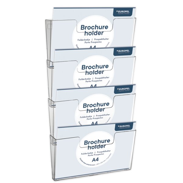 EUROPEL Porte-brochures mural, A4 paysage, transparent