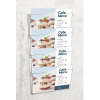 EUROPEL Porte-brochures mural, A4 paysage, transparent