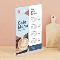 EUROPEL Tischaufsteller Acrylic, 105 x 210 mm, gerade