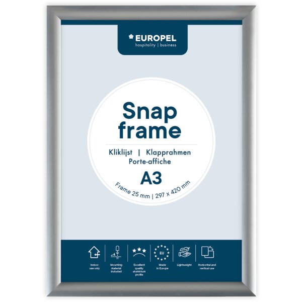 EUROPEL Plakatrahmen Premium, DIN A3, 25 mm, silber eloxiert