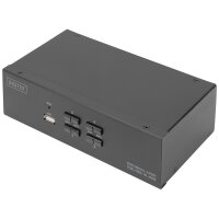 DIGITUS Commutateur KVM, 4 ports, double affichage, 4K, HDMI