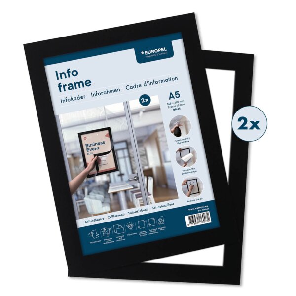 EUROPEL Cadre magnétique INFO FRAME, A5, rouge