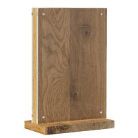 EUROPEL Tischaufsteller Deluxe, DIN A5 hoch, Holzsockel