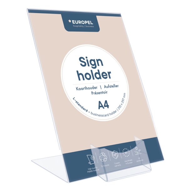 EUROPEL Tischaufsteller Acrylic, DIN A4 quer, schräg
