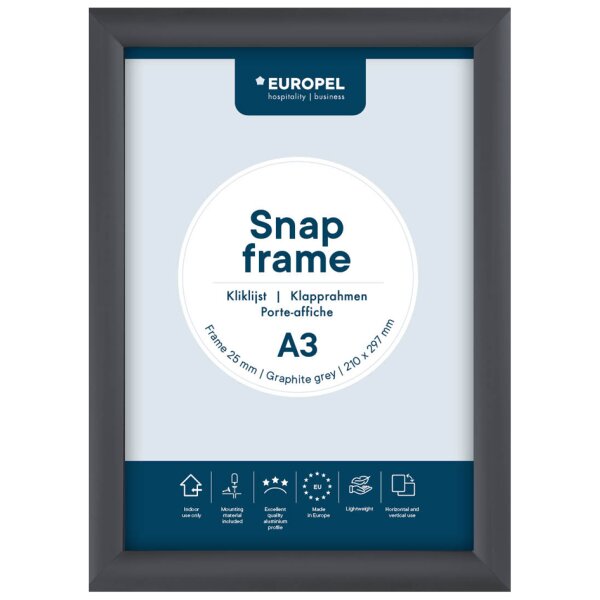 EUROPEL Cadre porte-affiche premium, A3, 25 mm, rouge