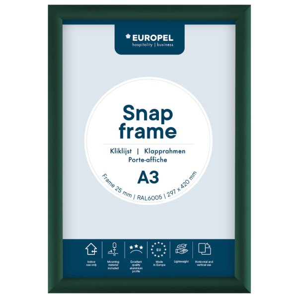 EUROPEL Cadre porte-affiche premium, A3, 25 mm, rouge