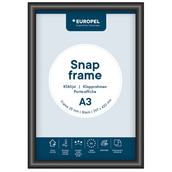 EUROPEL Cadre porte-affiche premium, A3, 25 mm, rouge