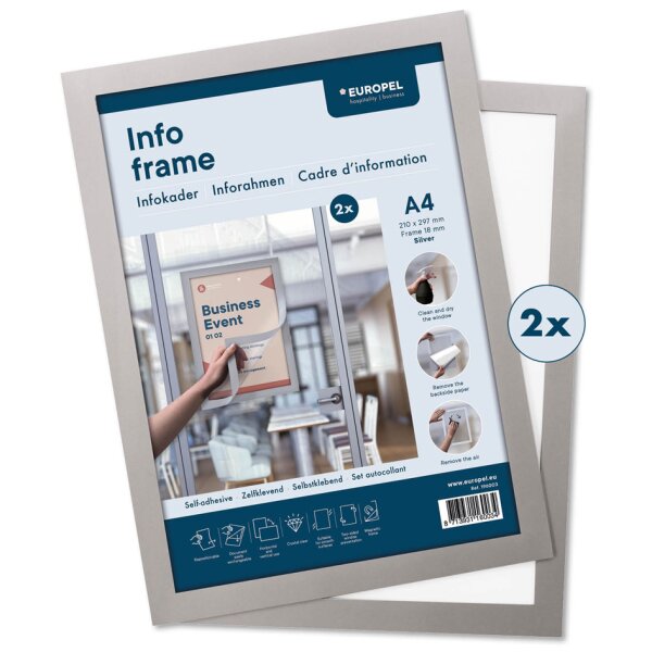 EUROPEL Cadre magnétique INFO FRAME, A4, noir