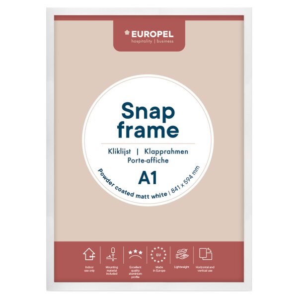 EUROPEL Plakatrahmen Premium+, DIN A4, weiss