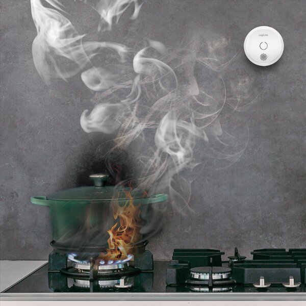 LogiLink Détecteur de fumée Smart Wi-Fi, blanc