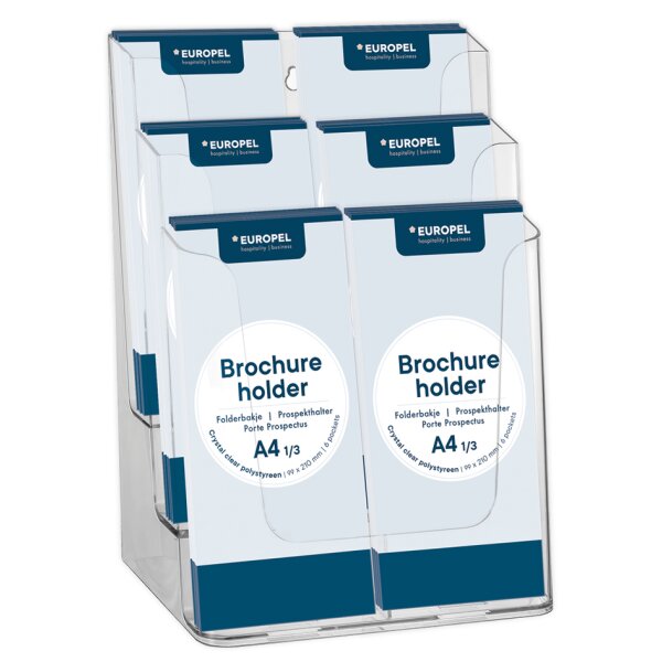 EUROPEL Porte-brochures, 1/3 A4 portrait, transparent