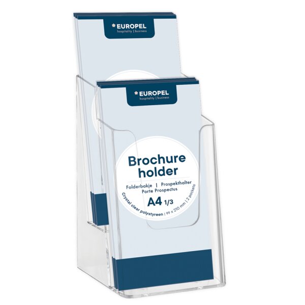 EUROPEL Porte-brochures, 1/3 A4 portrait, transparent