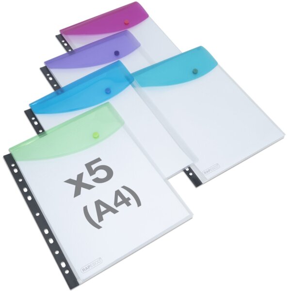 RAPESCO Pochette à documents, A4, trous pour larchivage