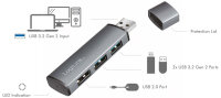 LogiLink Hub USB 3.2 Gen2, 3 ports, alu