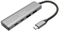 DIGITUS Hub USB-C, 4 ports, 2x USB A + 2x USB-C, gris...