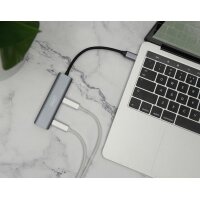DIGITUS Hub USB-C, 4 ports, 4x USB C 3.1 Gen 1, gris...