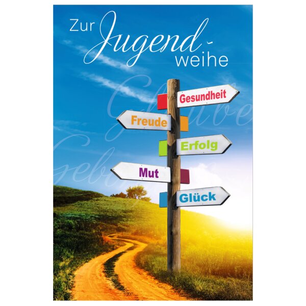 SUSY CARD Jugendweihekarte "5 Wegweiser"