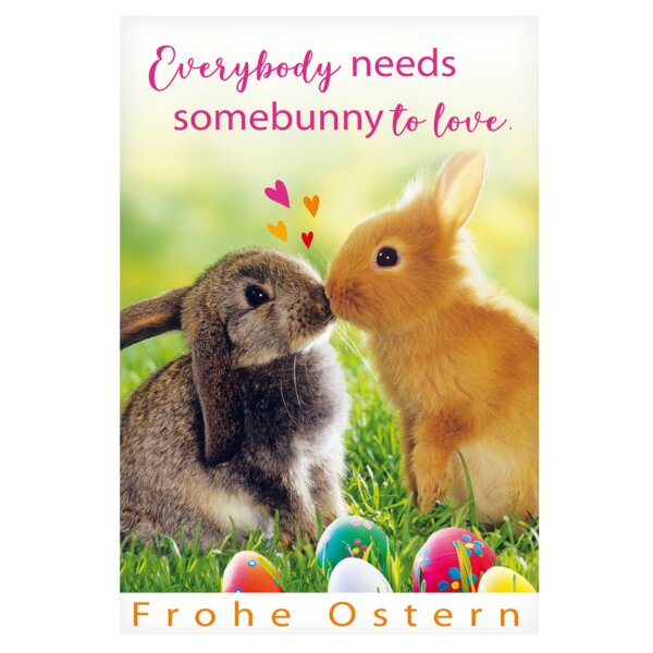 SUSY CARD Oster-Grusskarte "Häschen küssen sich"