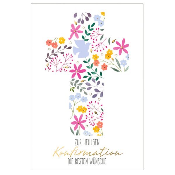 SUSY CARD Konfirmationskarte "Blütenkreuz"
