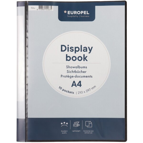 EUROPEL Sichtbuch, DIN A4, 10 Hüllen, anthrazit