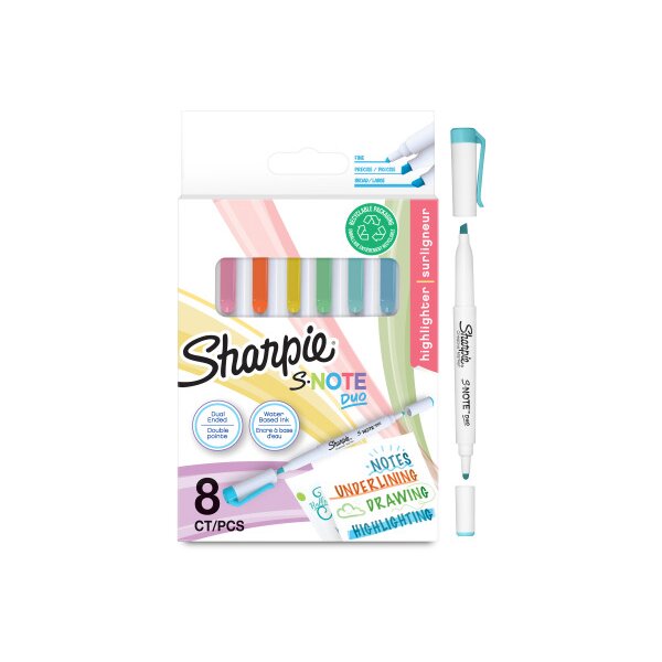 SHARPIE Textmarker S-Note DUO 2182116 8 Stück