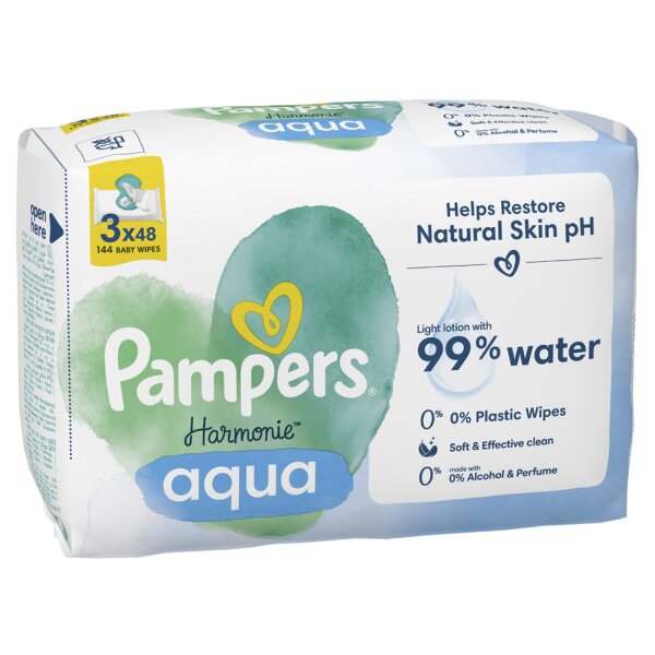 Pampers Lingette humide Harmonie aqua, pack voyage