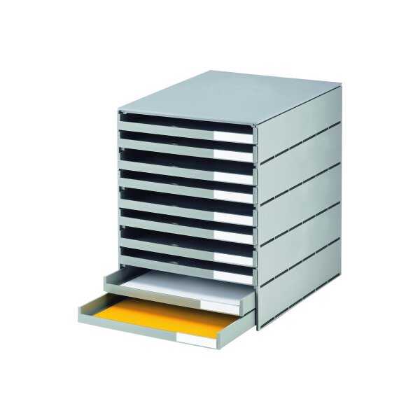 STYRO Systembox styroval pro öko 14-8002.85 grau/grau 10 Schubladen