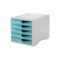 STYRO Styroswingbox 275-8430.528 grau/aqua 5 Schubladen