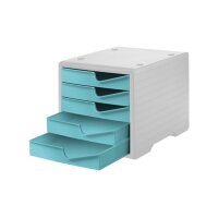 STYRO Styroswingbox 275-8430.528 grau/aqua 5 Schubladen