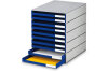 STYRO Systembox styroval pro 14-8002.38 grau blau 10 Schubladen