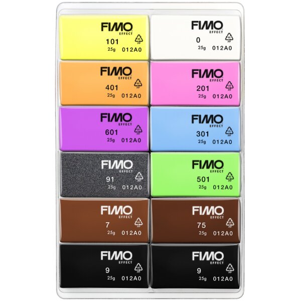FIMO Set de p&acirc;te &agrave; modeler fluo, set de 12