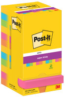 Post-it Super Sticky Notes Haftnotizen, 76 x 76 mm, Carnival