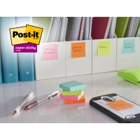 Post-it Bloc-note super sticky notes, 76 x 76 mm, Carnival