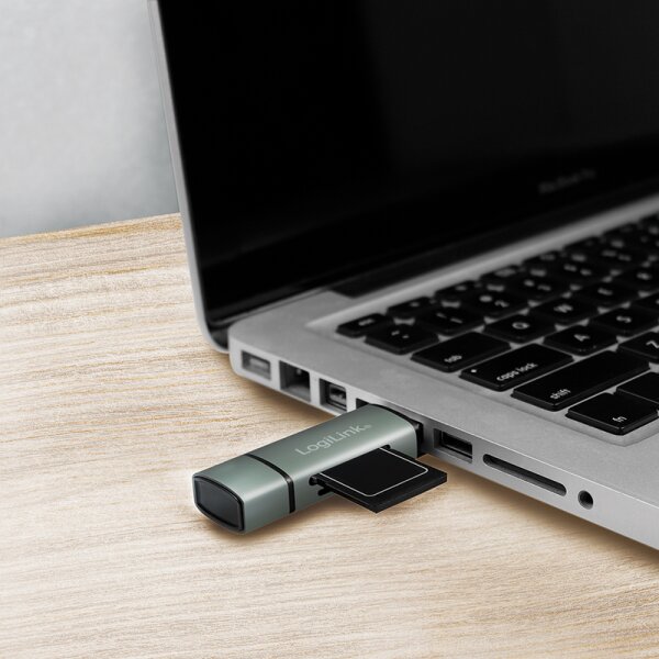 LogiLink USB 3.2 Gen1 Card Reader, SD Micro SD, alu